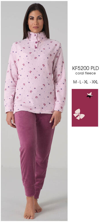 ART. KF5200 PLD- pigiama donna m/l coral fleece kf5200 pld - Fratelli Parenti